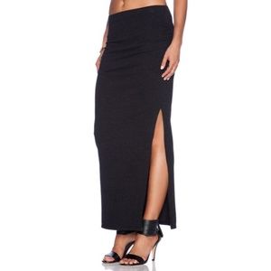 James Perse Brushed Jersey Long Split Maxi Skirt